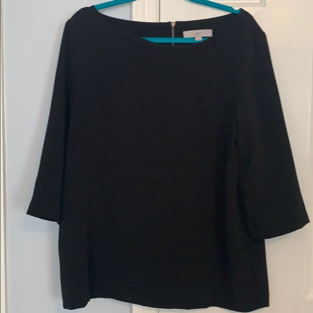 Women’s Large Black Top 3/4 Sleeve